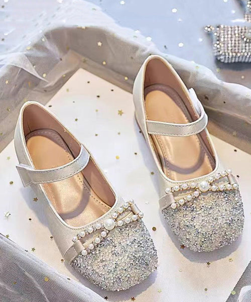 Flat Zircon Shoes Girls Apricot Feet Comfy Buckle Strap FashionChic