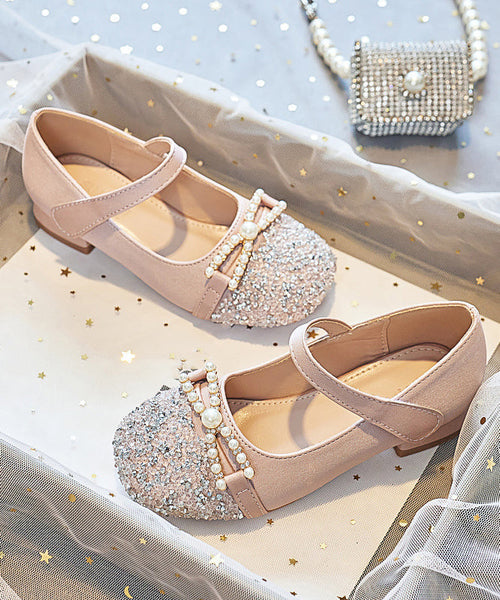 Flat Zircon Shoes Girls Apricot Feet Comfy Buckle Strap FashionChic