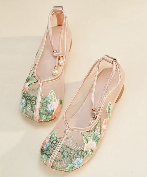 Shoes Breathable Embroidered Flat Green Mesh Comfy FashionChic