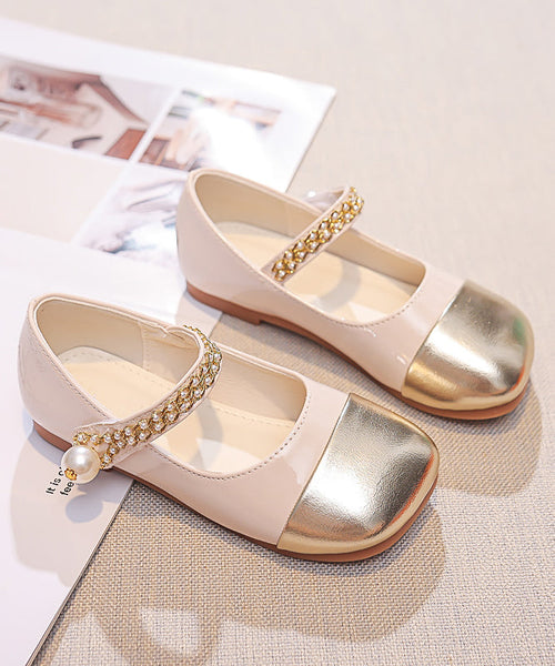 Feet Shoes Beige Kids Faux Girls Buckle Comfy Flat Leather Strap FashionChic