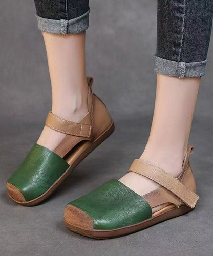 Out Splicing Sandals Leather Hollow Comfy Faux Brown Walking FashionChic