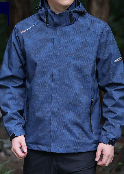 Men Hooded Spring Coat Cotton Black Cool Detachable Zippered FashionChic