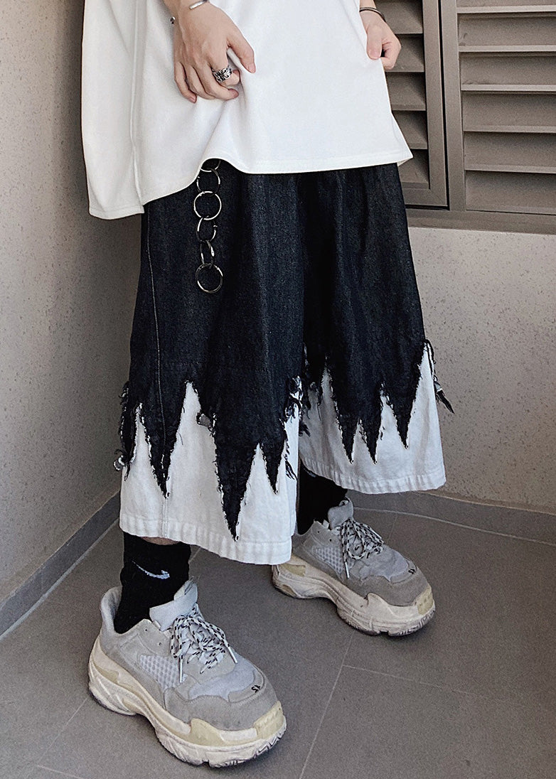 Original Black Patchwork Summer Men Design Shorts Denim Cool FashionChic