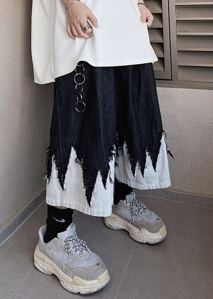 Original Black Patchwork Summer Men Design Shorts Denim Cool FashionChic