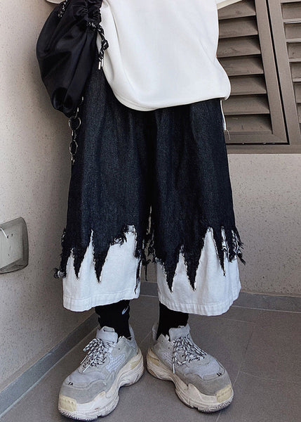 Original Black Patchwork Summer Men Design Shorts Denim Cool FashionChic