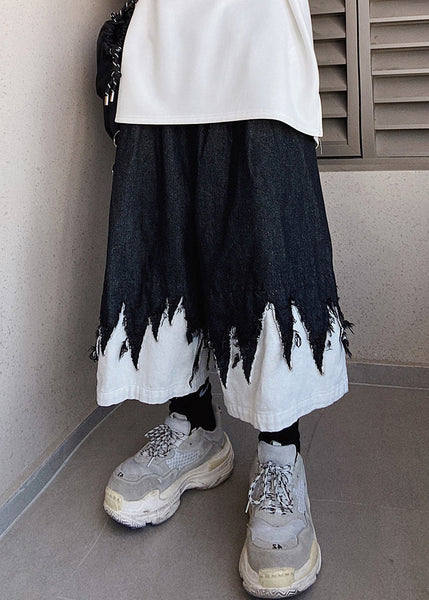 Original Black Patchwork Summer Men Design Shorts Denim Cool FashionChic