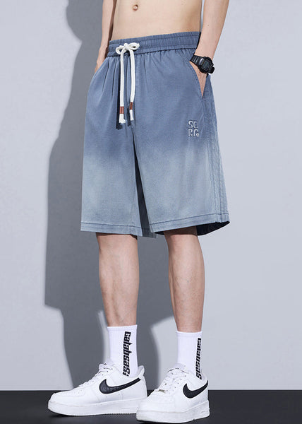 Cool Blue Gradient Color Pockets Denim Men Shorts Summer YL015 ABC