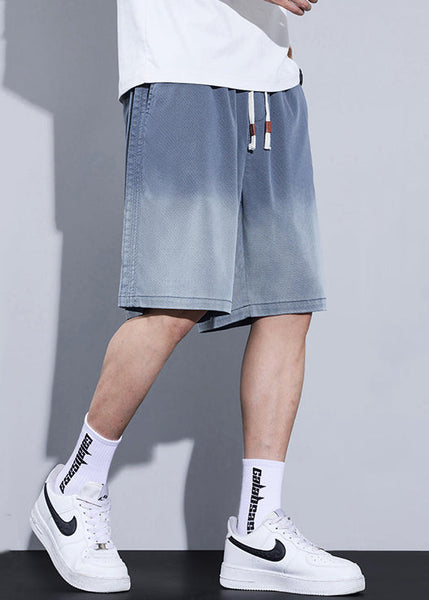 Cool Blue Gradient Color Pockets Denim Men Shorts Summer YL015 ABC