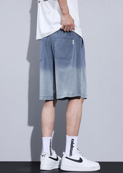 Cool Blue Gradient Color Pockets Denim Men Shorts Summer YL015 ABC