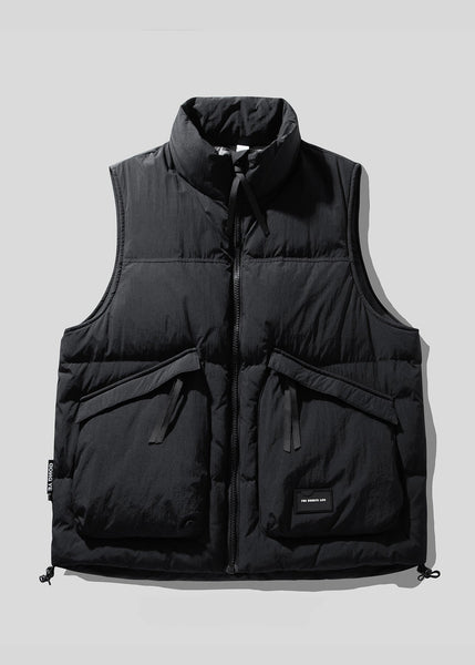 Cool Brown Stand Collar Zip Up Duck Down Men Vests Winter TK022