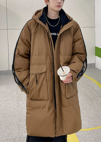 Cool Caramel Zippered Print Duck Down Men Down Coats Winter RJ018 ABC