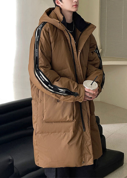 Cool Caramel Zippered Print Duck Down Men Down Coats Winter RJ018 ABC