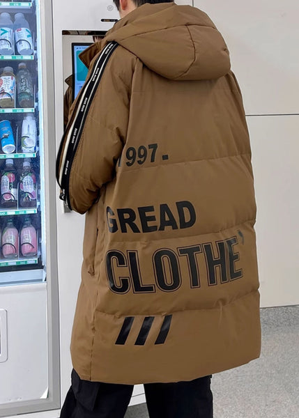 Cool Caramel Zippered Print Duck Down Men Down Coats Winter RJ018 ABC