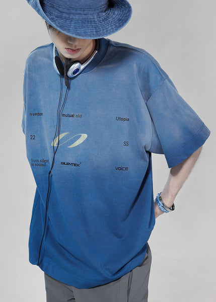 Cool Gradient Pink O Neck Print Cotton T Shirt Men Casual Clothing Summer WA003 MENT241110