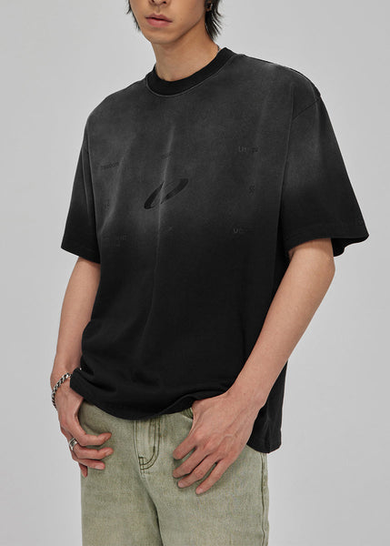 Cool Gradient Pink O Neck Print Cotton T Shirt Men Casual Clothing Summer WA003 MENT241110