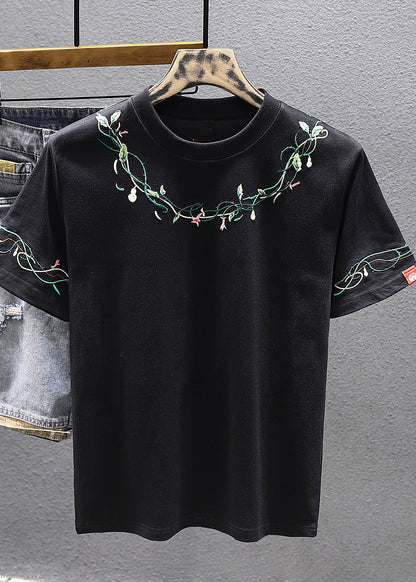 Men Embroideried Shirts Cotton Summer Cool Best White T For FashionChic