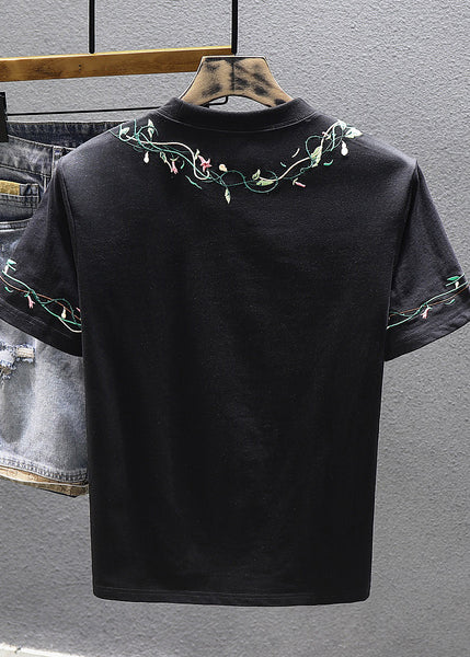 Men Embroideried Shirts Cotton Summer Cool Best White T For FashionChic