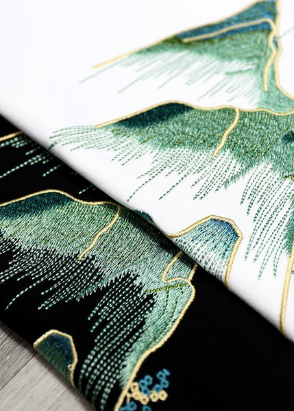 Neck Shirts T White Cotton Cool O Summer Embroideried Men FashionChic