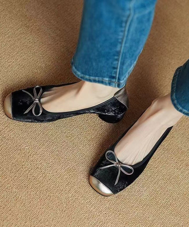 Cowhide Leather Bow Splicing Green Comfy Penny Loafers WT009 shoe-GGX241030