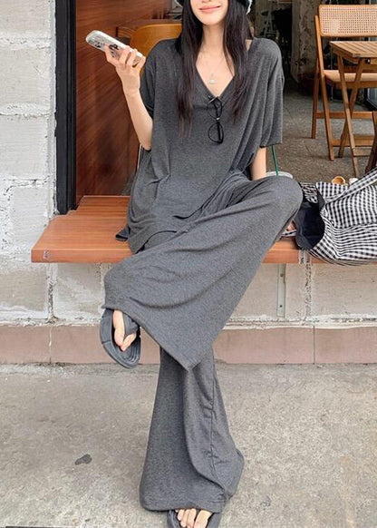 Pieces Cotton Cozy Fall Grey Set Oversized Two FashionChic
