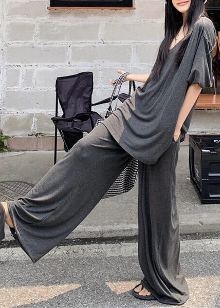 Pieces Cotton Cozy Fall Grey Set Oversized Two FashionChic