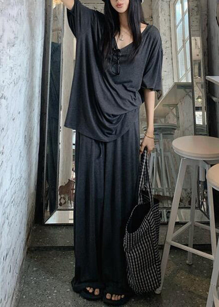 Pieces Cotton Cozy Fall Grey Set Oversized Two FashionChic