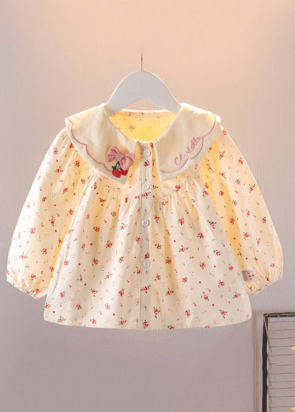 Cozy Purple Button Print Cotton Baby Blouses Long Sleeve YU1046 WS-RCTZ-LTP240529