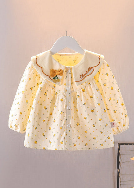 Cozy Purple Button Print Cotton Baby Blouses Long Sleeve YU1046 WS-RCTZ-LTP240529