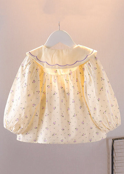 Cozy Purple Button Print Cotton Baby Blouses Long Sleeve YU1046 WS-RCTZ-LTP240529