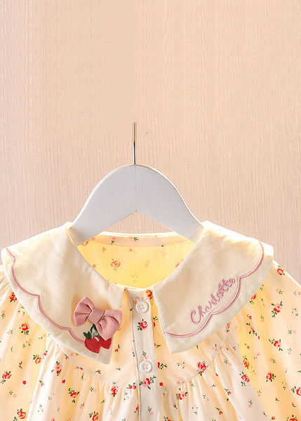 Cozy Purple Button Print Cotton Baby Blouses Long Sleeve YU1046 WS-RCTZ-LTP240529