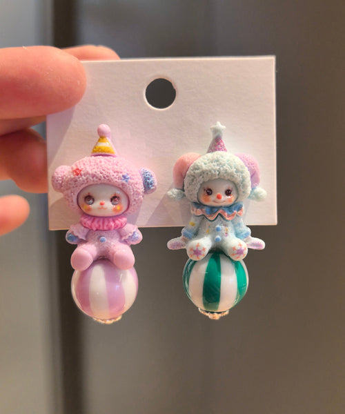 Earrings Cartoon Doll Stud Alloy Asymmetrical Cute FashionChic