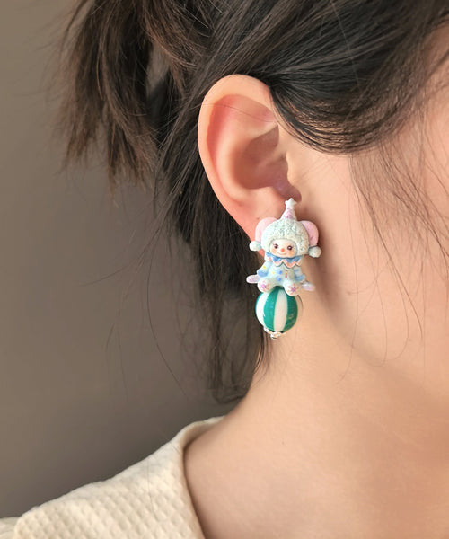 Earrings Cartoon Doll Stud Alloy Asymmetrical Cute FashionChic