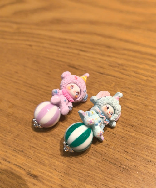 Earrings Cartoon Doll Stud Alloy Asymmetrical Cute FashionChic