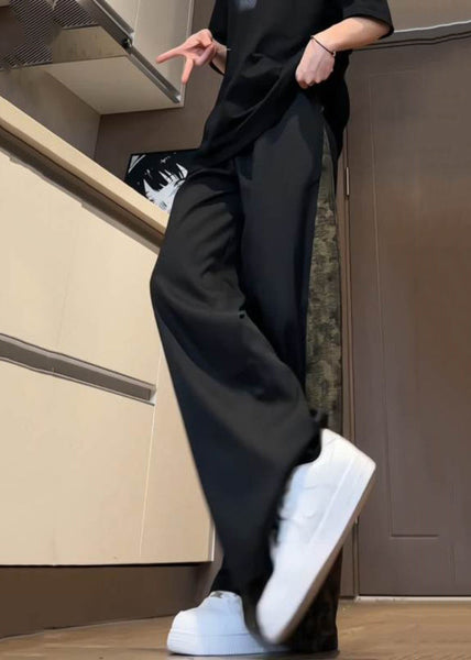 Cute Black Pockets Print Patchwork Cotton Men Pants Summer SA052 Men-casual-MENP240726