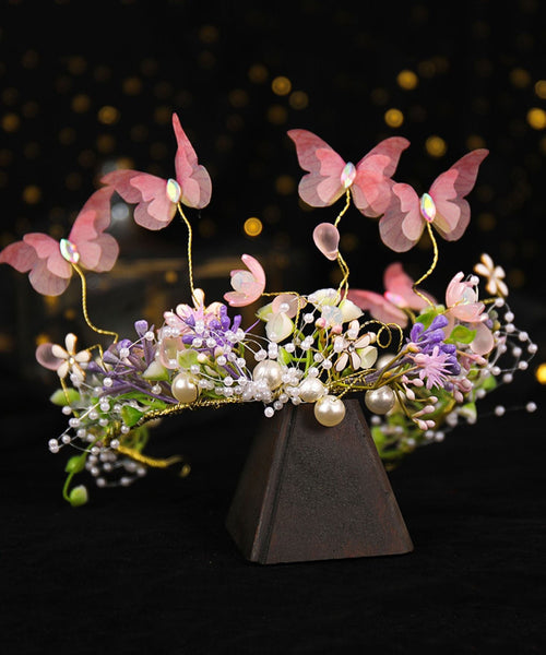 Cute Blue Acrylic Inlaid Zircon Pearl Butterfly Floral Kids Hairpin IU059 TZ-FQ-HAI240802