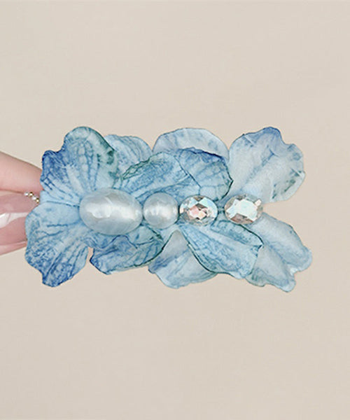 Alloy Pearl Floral Blue Hairpin Zircon Cute FashionChic