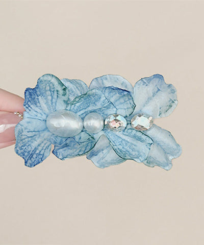 Alloy Pearl Floral Blue Hairpin Zircon Cute FashionChic