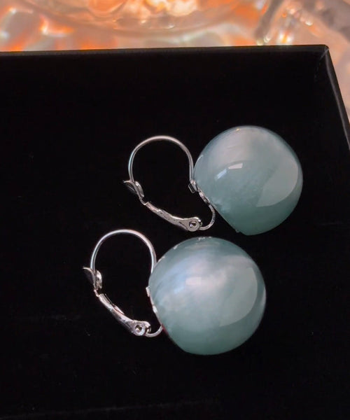Silver Ball Drop Sterling Earrings Cute Blue FashionChic