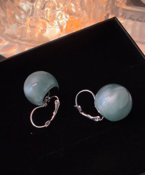 Silver Ball Drop Sterling Earrings Cute Blue FashionChic