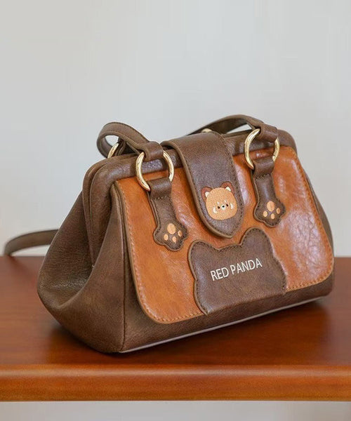 Durable CrossBody Faux Brown Leather Bag Cute FashionChic