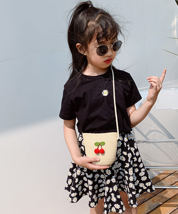 Cute Cartoon Cherry Kids Woven Crossbody Bag IU021 Bag-BGS240803