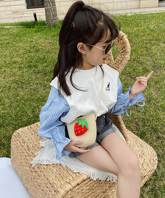 Cute Cartoon Cherry Kids Woven Crossbody Bag IU021 Bag-BGS240803