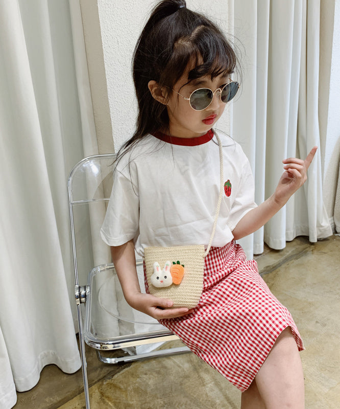 Cute Cartoon Cherry Kids Woven Crossbody Bag IU021 Bag-BGS240803