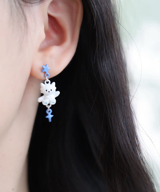 Earrings Cute Drip Alloy Cat Glaze Drop Colorblock FashionChic