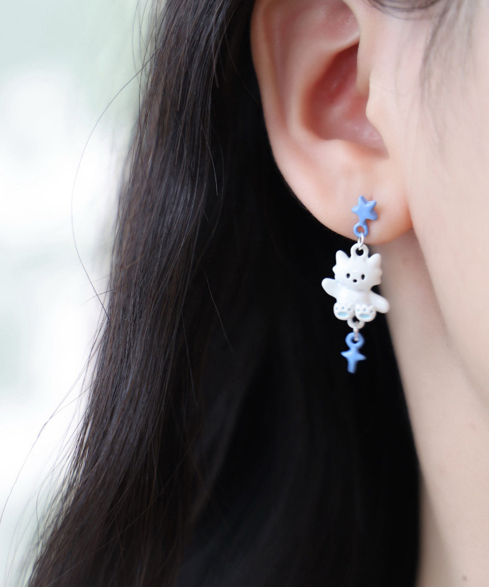 Earrings Cute Drip Alloy Cat Glaze Drop Colorblock FashionChic