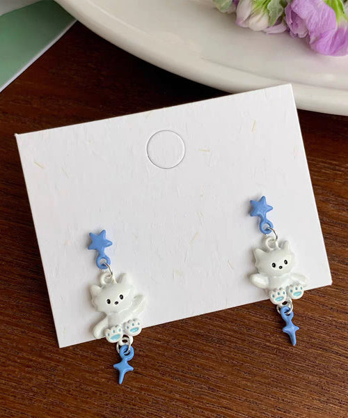 Earrings Cute Drip Alloy Cat Glaze Drop Colorblock FashionChic
