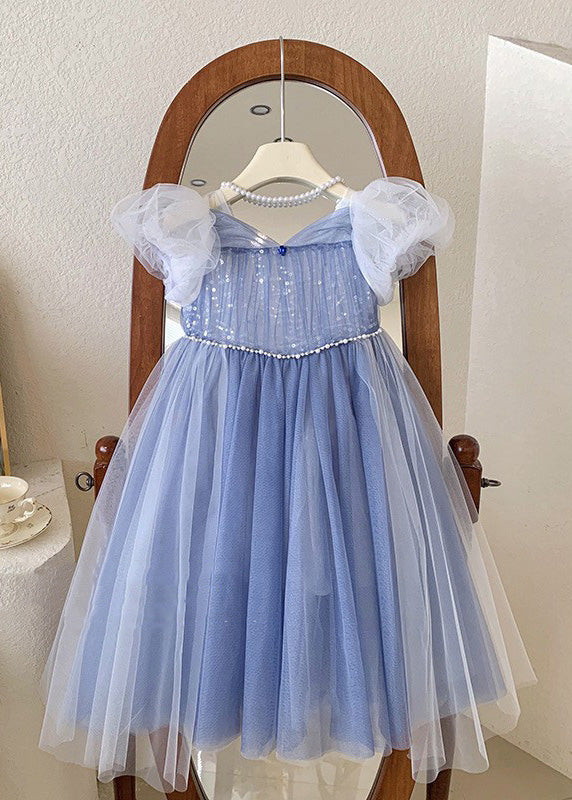 Cute Green Butterfly Tulle Kids Long Dresses Short Sleeve YE002 ABC