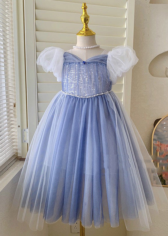 Cute Green Butterfly Tulle Kids Long Dresses Short Sleeve YE002 ABC