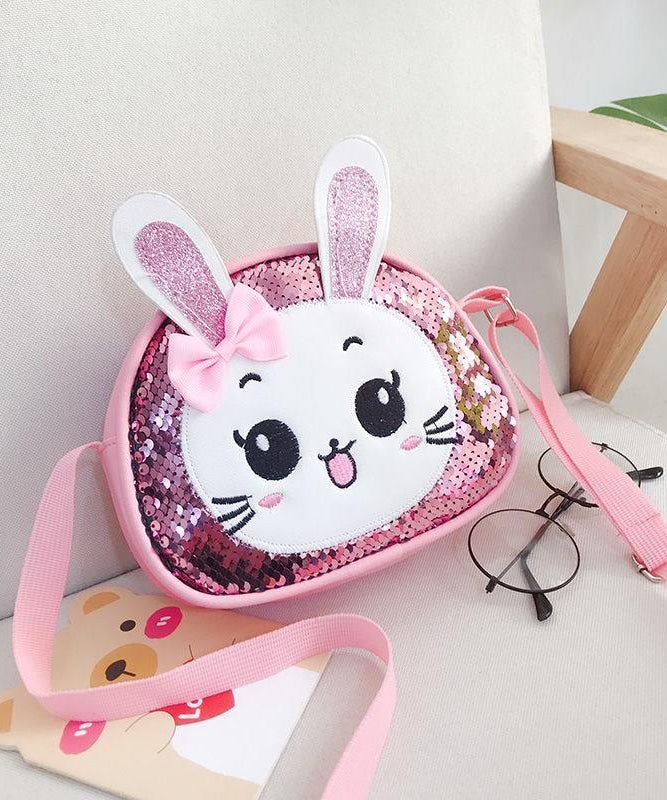 Cute Pink Cartoon Faux Leather Sequins Kids Messenger Bag IU007 Bag-BGS240803