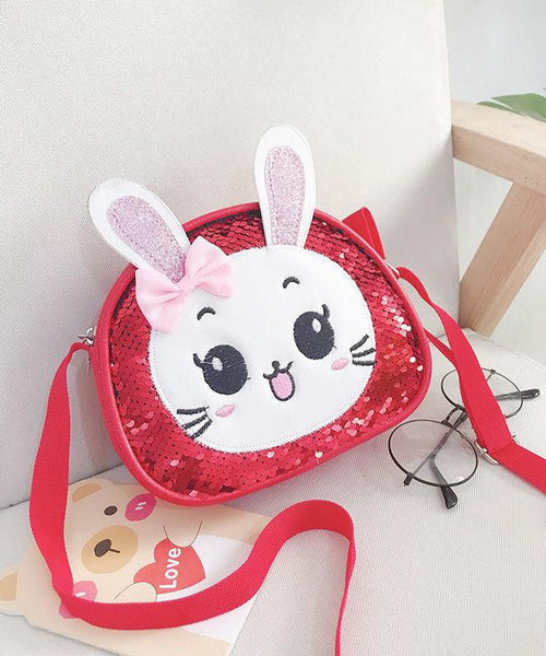 Cute Pink Cartoon Faux Leather Sequins Kids Messenger Bag IU007 Bag-BGS240803